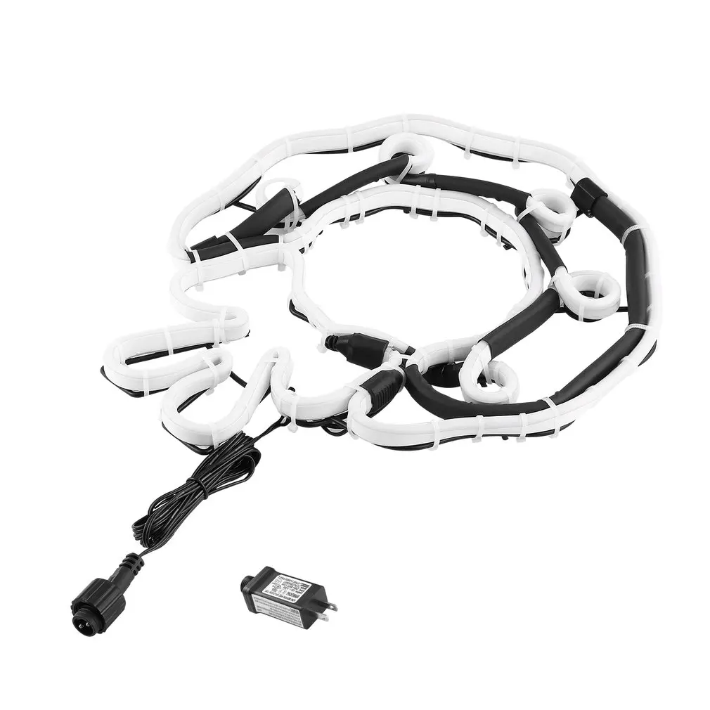 

Christmas Decorative Neon Sign Light Garland Shaped Wall Lamp Coffee Bar Wedding Mural Crafts US/UK/EU/JP Plug White & Black AC