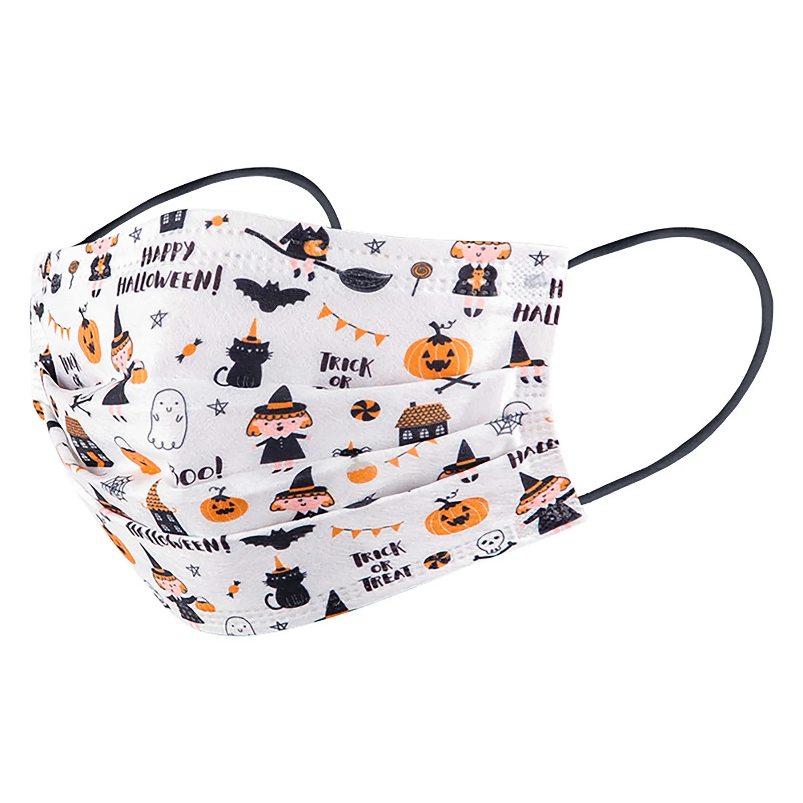 Маска одноразовая для взрослых с принтом черепа 3 слоя | Тематическая одежда и