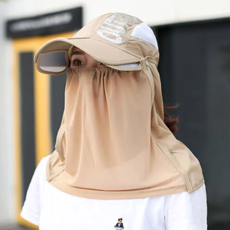 

hat UV Protection Lady Sunshade Baseball Cap Face and Neck Biking Hiking Beach Cap Man Sun Protection Fishing Cap bonnets