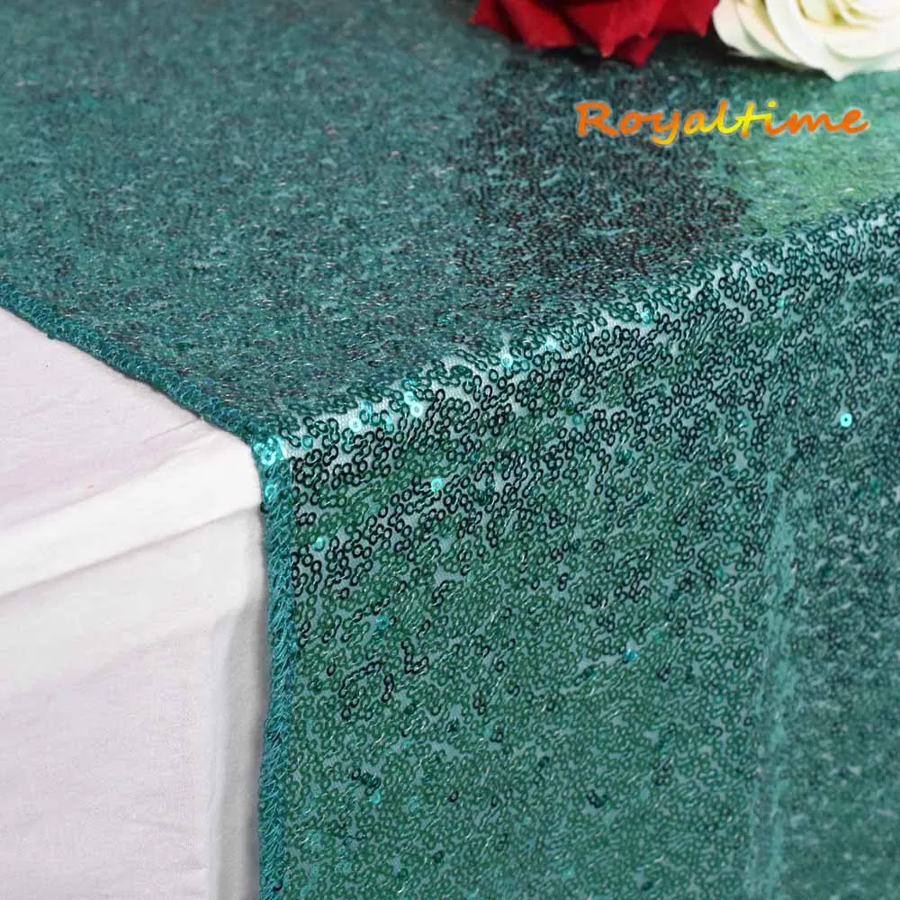 Christmas Green 30x180cm Christmas Green/Fuchsia/Burgundy/Rose Gold Sequin table runner for Party table cloth Weddings Decoration Table Runners - Цвет: Christmas Green