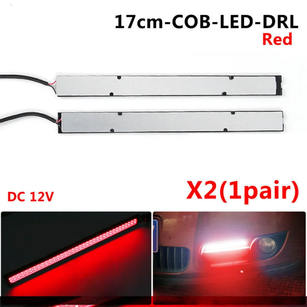 

Set Car LED Lights Waterproof DRL Fog Lamp Luminous Parts RED Replacement
