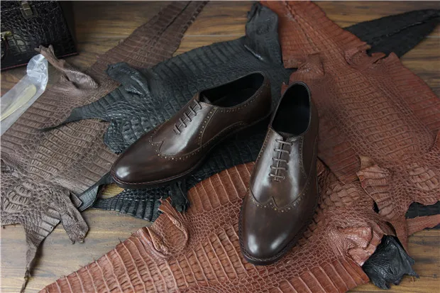 Sipriks Luxury Goodyear Welted Casual Shoes Men's Retro Dark Brown Leather Brogues Wingtip Oxfords Male Wedding Leisure Shoe 46 | Обувь