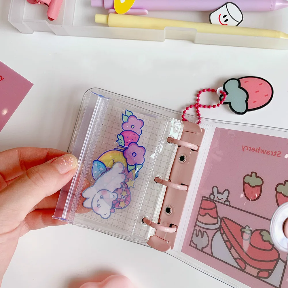 Японский 3 отверстия свободный лист мини дневник блокнот креативный мультяшный