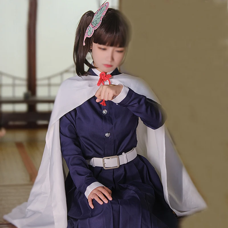 Full Set Anime Demon Slayer Kimetsu no Yaiba Tsuyuri Kanawo Halloween Cosplay Costume Dress Cloak Wig Women Girl Japan Kimono |