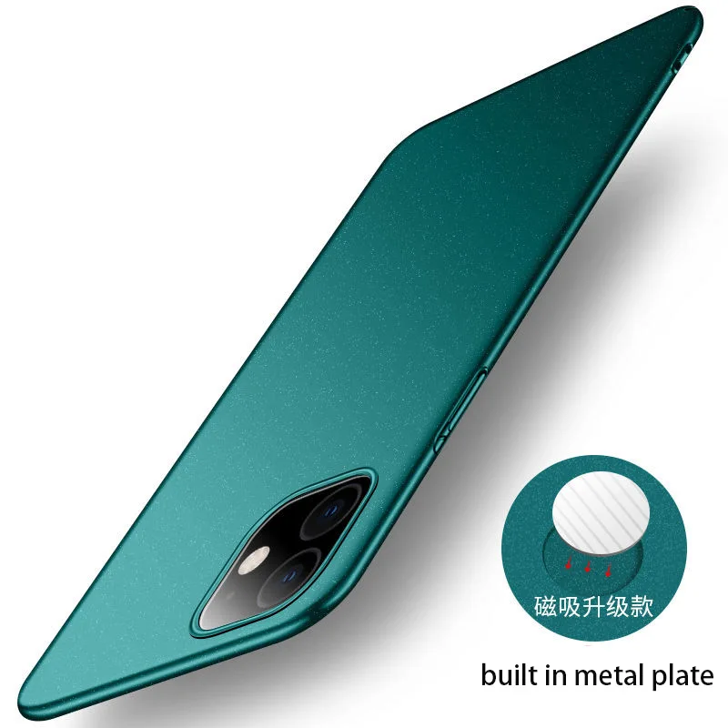 green with metal Для iPhone 11 Pro чехол матовый, в стиле AI Xuan iPhone 11 металлический пластиковый магнитный автомобильный держатель Крышка для iPhone 11 Pro Max - Цвет: green with metal