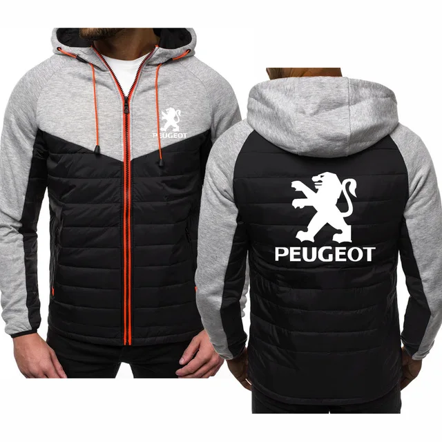 

Hoodies Men for Peugeot Car Logo Print Casual Long Sleeve Hooded Sweatshirts Mens zipper Jacket Man Tops Clothing C
