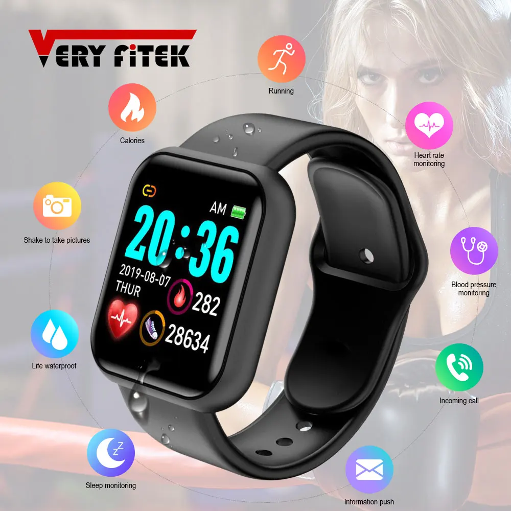 Умные часы D20 Pro Y68 Bluetooth фитнес трекер спортивные монитор сердечного ритма