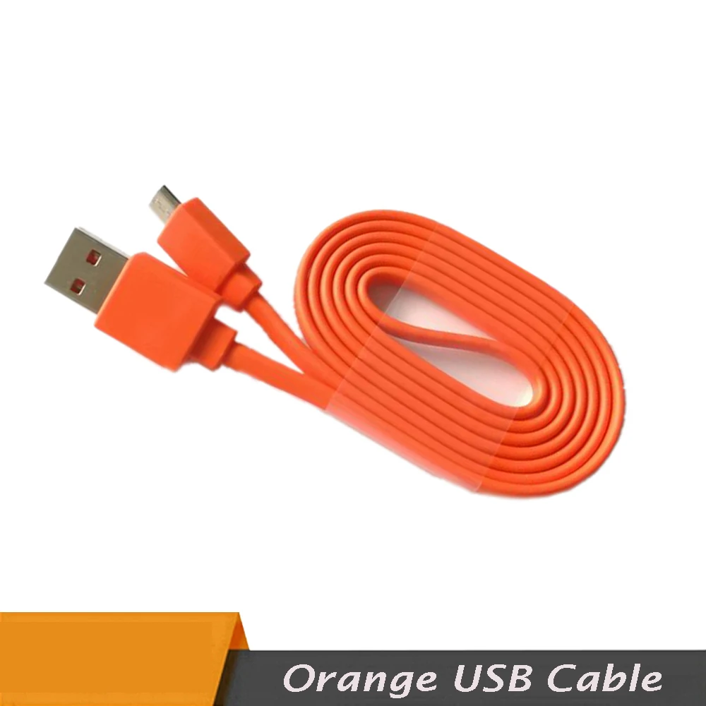 for JBL Charge 3+ Flip3 Flip2 Bluetooth Speaker Orange USB Power Charger Cable Cord Noodle Line Charging Cable