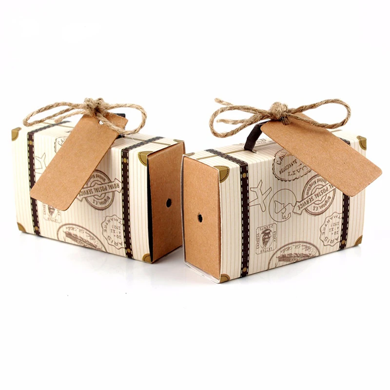 Креативный 10 шт винтажный мини чемодан конфетная коробка свадебные коробки для