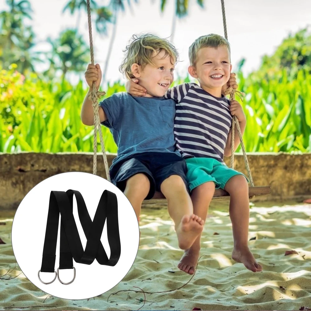 

1 Set Hanging Belts with Safety Buckles Tree Swing Hanging Straps (Black)