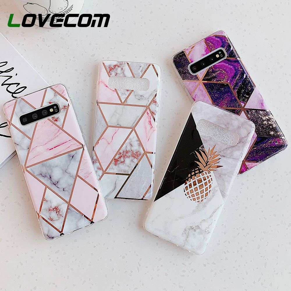 Роскошный чехол LOVECOM с ананасом и мрамором для Samsung S10 S10e S9 S8 Plus A50 A20e
