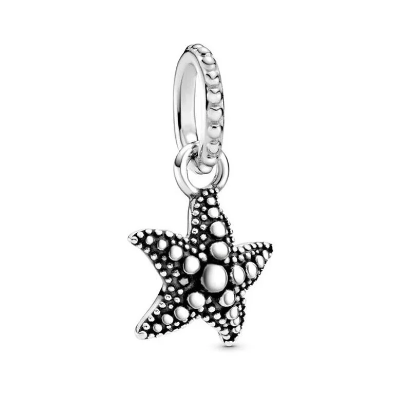 CodeMonkey 100% Real 925 Sterling Silver Tropical Starfish Charms Beads Fit Original Bracelet &amp Dangle Pendant Jewelry CMS1558 |