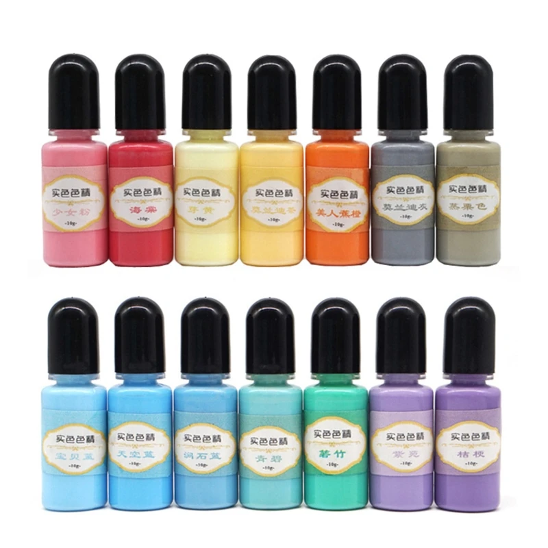 

14 Colors Crystal Epoxy Pigment UV Resin Dye DIY Jewelry Art Crafts Colorant Set