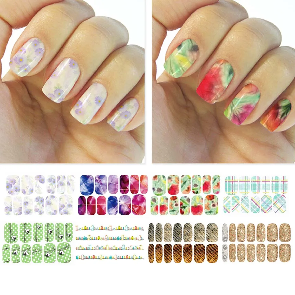 Переводные наклейки для дизайна ногтей переводные Полные Обертывания разные
