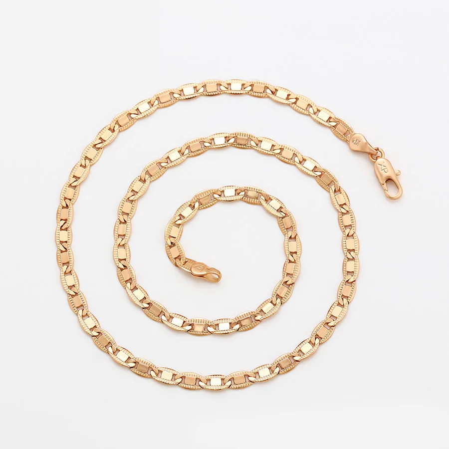 XP Jewelry-( 46 см * 4 мм) плоская цепь золотого цвета ожерелья для мужчин женщин модные