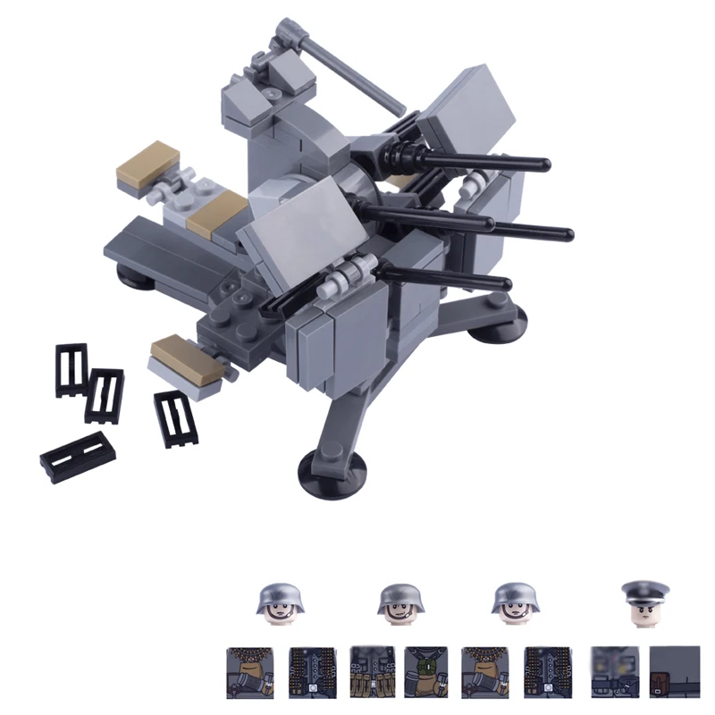 Конструктор MOC WW2 военный немецкий грузовик Танк автомобиль фигурки армии США