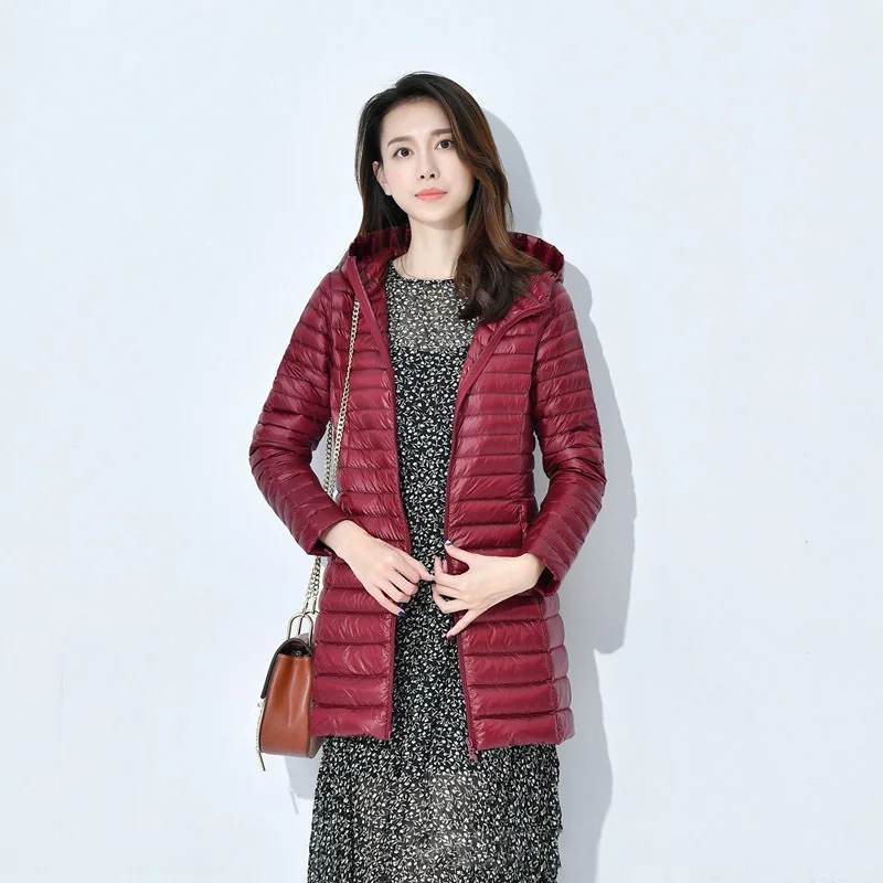 Длинная парка на утином пуху 4XL теплая куртка с перьями для женщин зимнее пальто