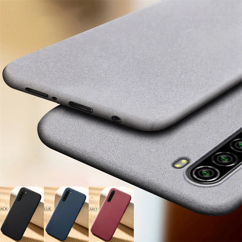 New Fashion Solid Color Phone Case For Xiaomi Redmi Note 6 7 8 Anti-fingerprint Sandstone Soft TPU Pro |