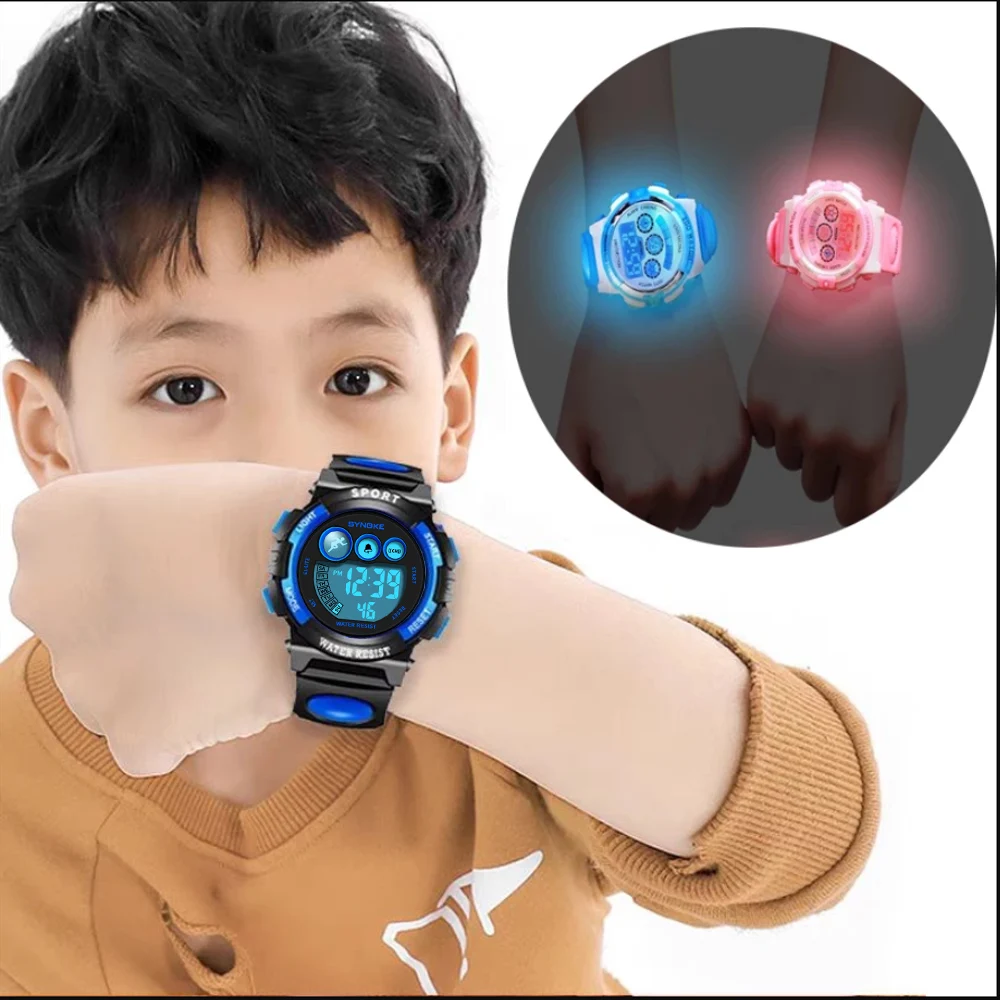 New Upgrade Girls Boys Watch Waterproof 50M SYNOKE Brand Children's Electronic Watches Color Luminous Dial Fashion Sports Alarm |