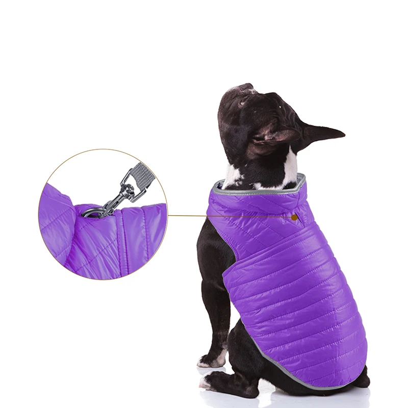 

Down Jacket For Dogs Double Sides Wear Clothes Winter Waterproof Warm Coat Pet Animals Puppy Labrador 2021 Costume Accessories