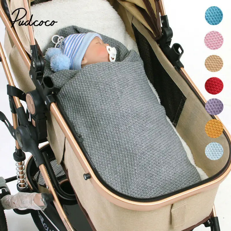 Зимние теплые спальные мешки pudcoco для новорожденных вязаные пеленальные пеленки