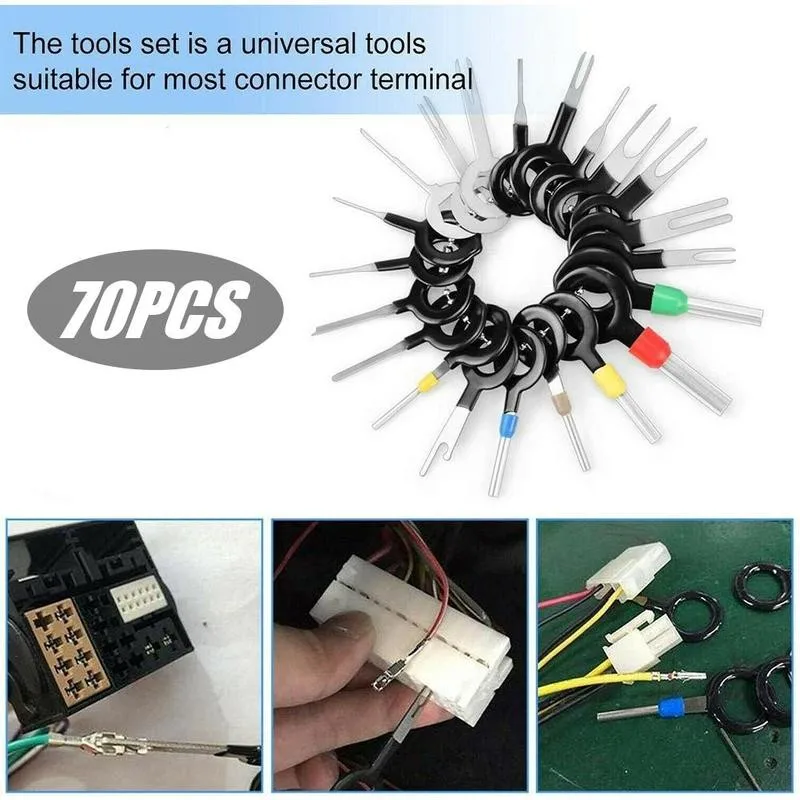

70pcs/set Terminal Ejector Kit Electrical Wire Crimp Extractor Terminal Connector Automotive Ejector Plug Kit Kit Accessori W6U3