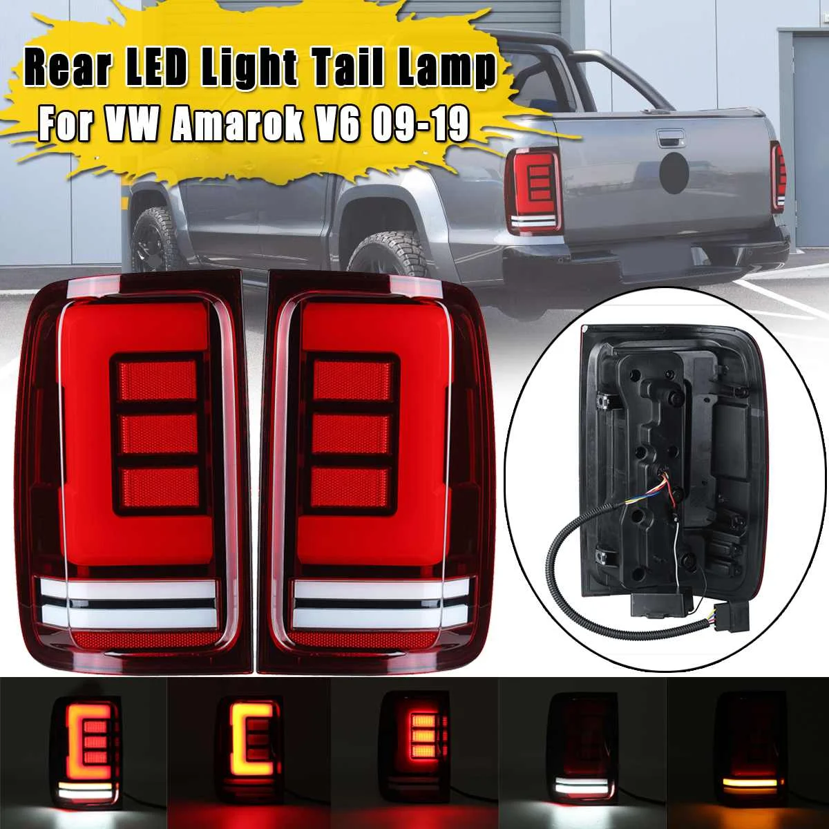 

Автомобильные светодиодсветодиодный задние фонари для VW Amarok V6 2009-2019, стоп светильник, указатели поворота