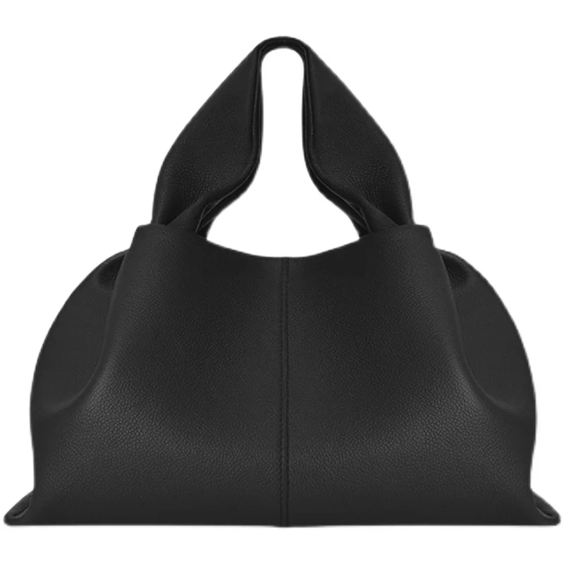 

2021 New cowhy leather french one-shoulder lady tote handbag Solid square lunch box dumpling bag