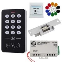 rfid access control system kit standalone controller keypad 1000 users electronic door lock power supply 125khz id keyfobs tags