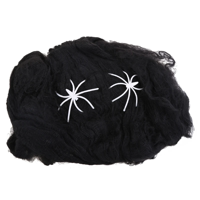

27RE Artificial Spider Web Halloween Decor Scary Party Scene Props Stretchy Cobweb