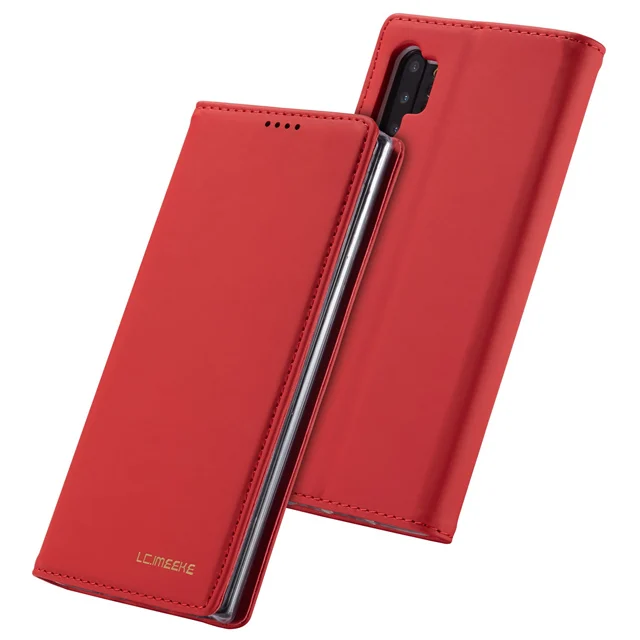 Red Роскошный кожаный чехол-книжка Note10plus, чехол-кошелек для samsung Galaxy S8, S9 Plus, S10, E, Note 9, 10+, 5G, подставка для карт, чехол для телефона - Цвет: Red
