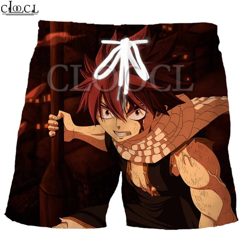 

CLOOCL Japanese Anime Fairy Tail Men Shorts 3D Print Elastic Fashion Wild Harajuku Summer Beach Casual Sweatpants