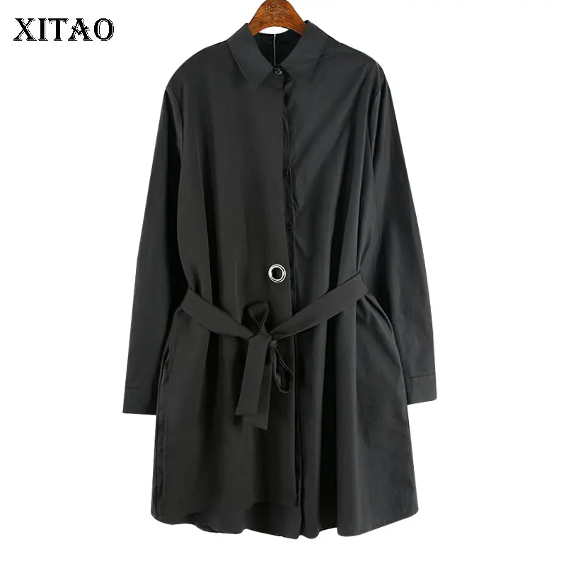 XITAO модного цвета в стиле пэчворк Черный Белый Блузка женская мода корейский матч