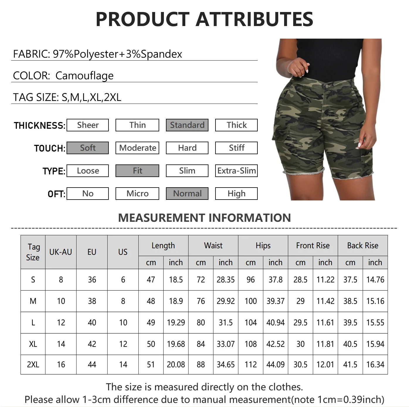 

Armygreen Jean Shorts For Women Camouflage Cargo Skinny Ladies Denim Shorts Fashion Casual Female Short Pants D30
