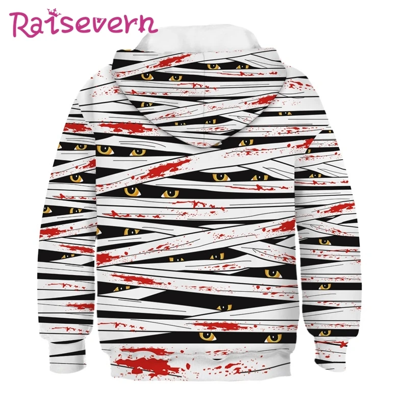 Толстовки с капюшоном для мальчиков и девочек на Хэллоуин детская толстовка