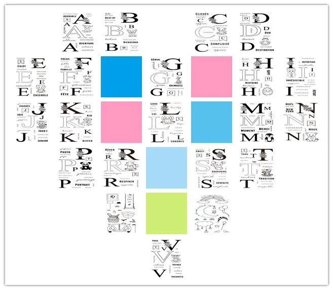 Прозрачные штампы с французскими буквами для скрапбукинга сделай