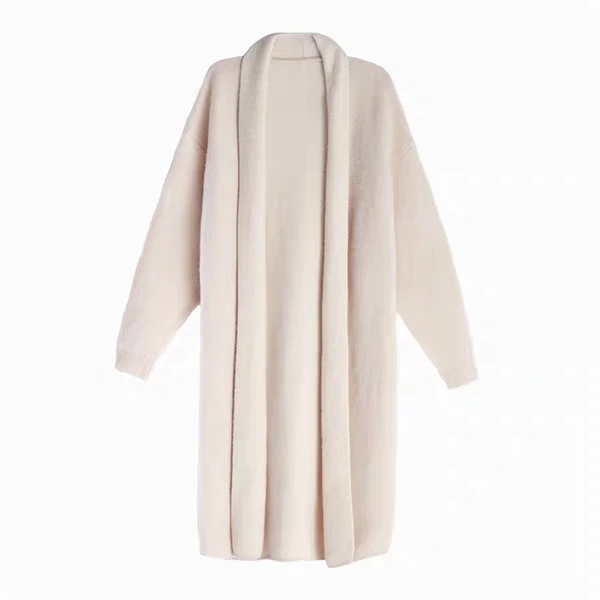 

Deivor's new beautiful medium and long sweater coat women's all-round net red lazy loose knit cardigan