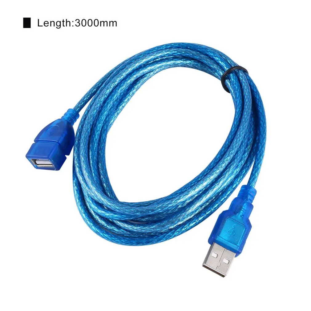 

1/1.5/2/3-M Anti-interference USB 2.0 Extension Cable USB 2.0 Male to USB2.0 Female Extension Data Sync Cord Cable Blue Standard