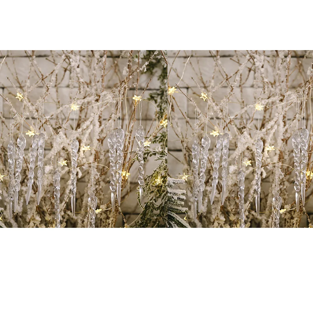12 шт. моделирование льда Рождественская елка с орнаментом поддельные сосулька