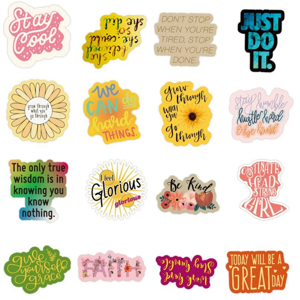 10/30/50 Uds ingl&eacute;s inspiracional alfabeto pegatinas de grafiti Skateboard maleta para guitarra impermeable pegatinas decoraci&oacute;n venta al por mayor-2