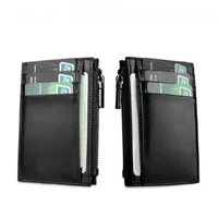 gibo auja brand genuine leather men wallet card holder wallet coin purse minimalist credit card holder