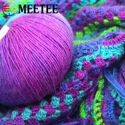 2 рулона Meetee синель шелк Мягкий хлопок шерстяная пряжа для вязания крючком трикотажный свитер пальто шарф DIY ручной вязаный свитер