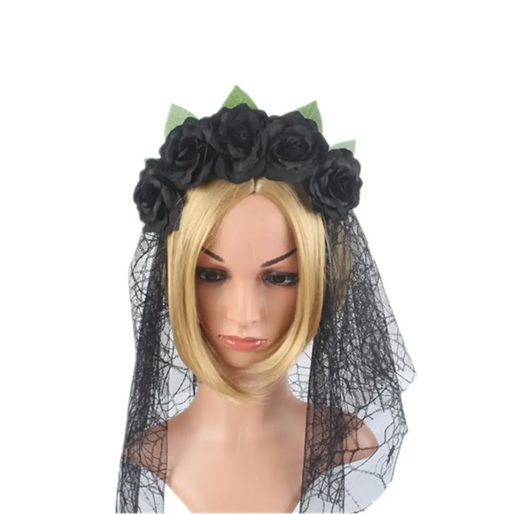 Женский ободок для волос с розами и паутином на Хеллоуин аксессуары 2019 | Детская