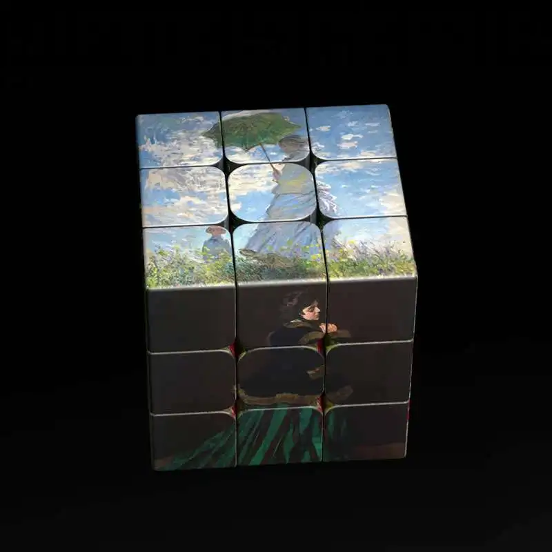 

Custom Made Claude Monet Magic Cube 3x3x3 UV Print Collection Children Pond lily Art toy Puzzle Magico Educational Toys Fun hole