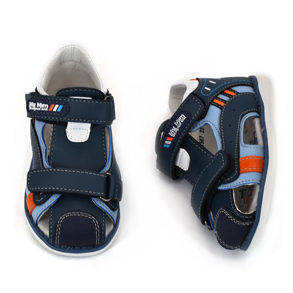 Bessky/2020 детская летняя обувь брендовые синие сандалии с закрытым носком для