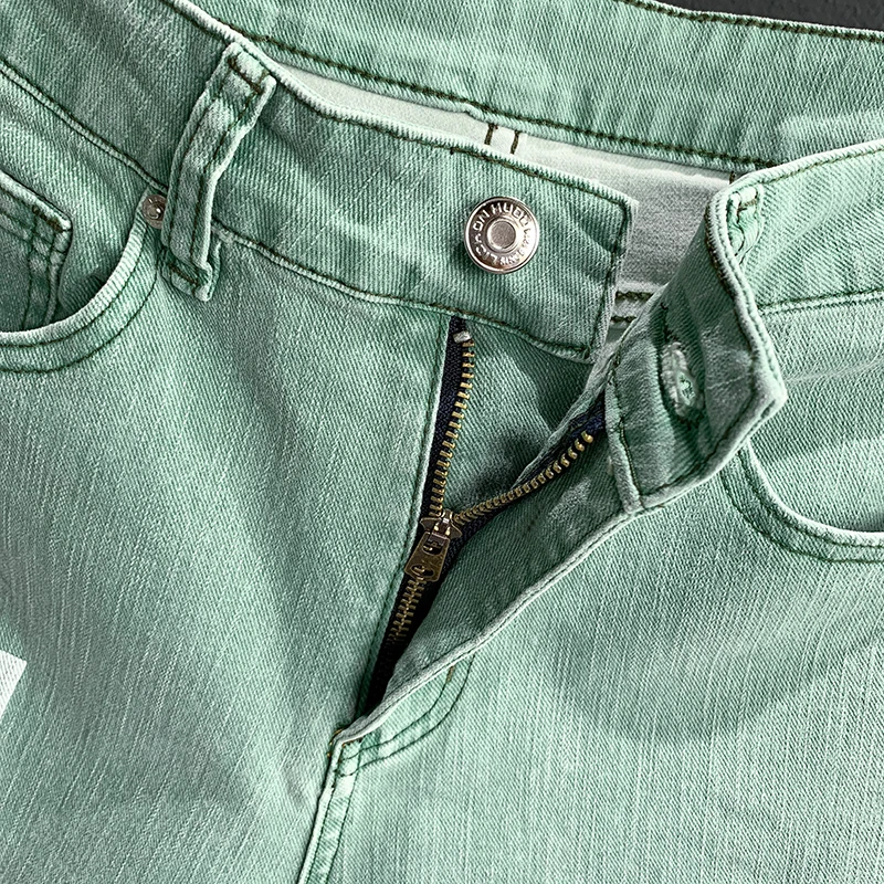Джинсовые шорты мужские зеленые брюки карго повседневные брендовые