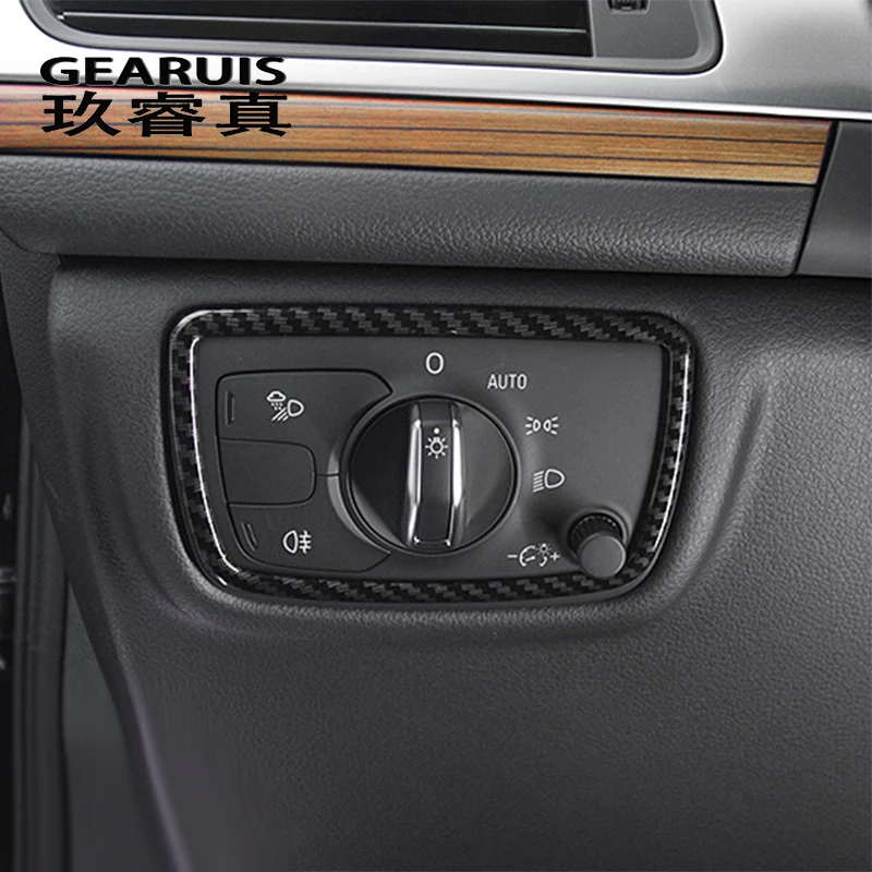 

Автомобильный Стайлинг кнопки управления фары декоративные панели наклейки из углеродного волокна для Audi A6 C7 A7 автомобильные аксессуары д...