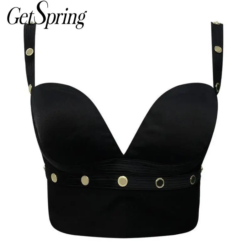 Женский винтажный укороченный топ Getspring черный лоскутный с v образным вырезом и