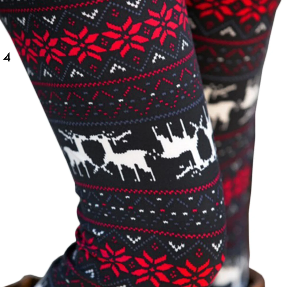 

Christmas Print Leggings Trousers Fashion Women's High Waist Leggings Winter Ankle-Length Casual Fashion Printed Long Pants