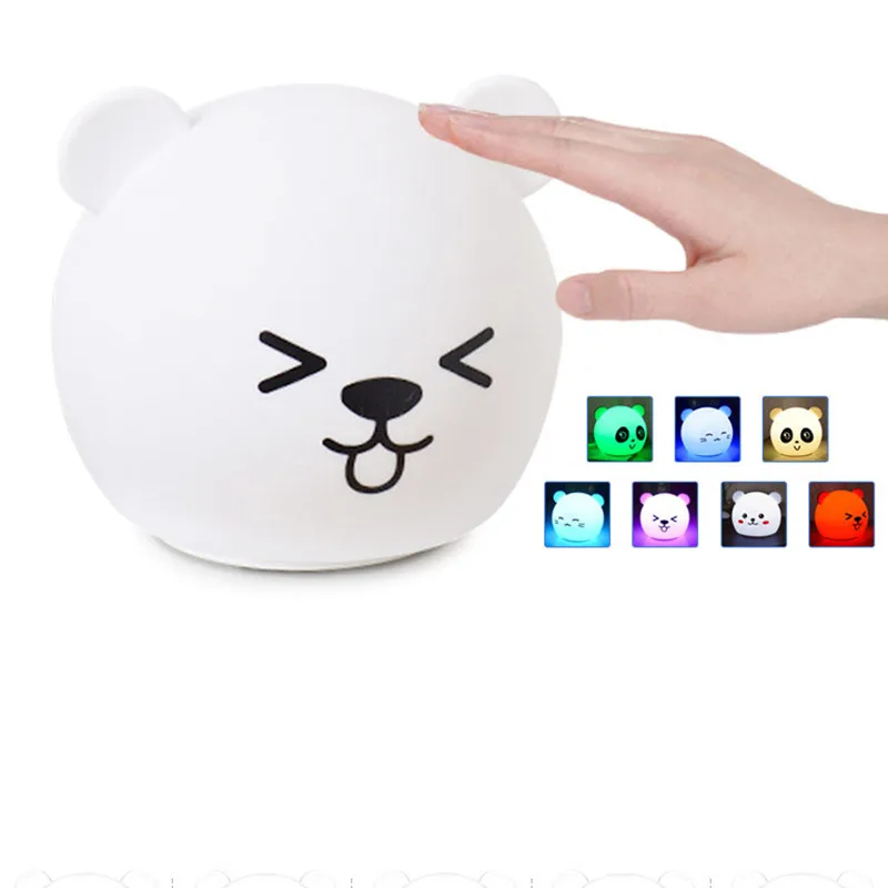 Цветной СВЕТОДИОДНЫЙ ночник RGB с зарядкой от USB мягкий силиконовый сенсорным